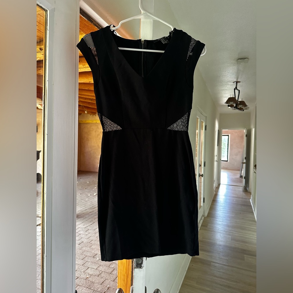 Black Mini Mesh Cut Out Dress